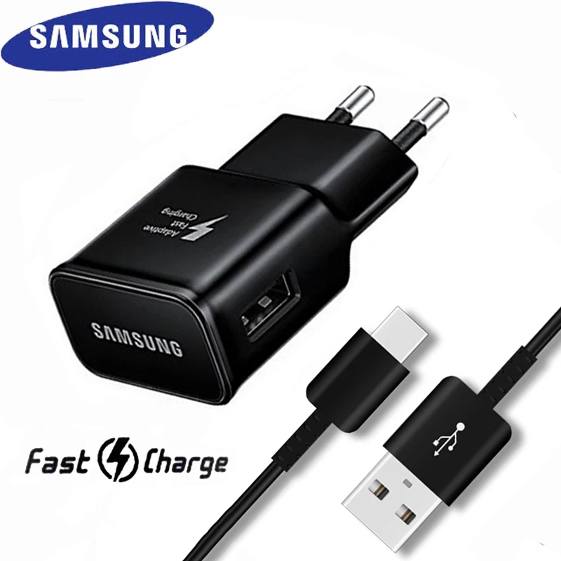 

Original Samsung 15W Fast Charger 9V/1.67A EU charge power adapter 1.2m usb Type C data Cable for s8 s9 s10e note 8 9 a5 a7 2017