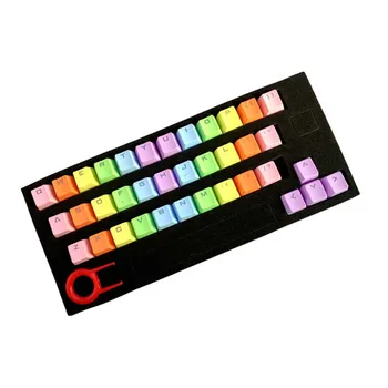 

37 Key Colorful Switches Mechanical Keyboard Computer Accessory Backlit Replacement Office PBT Translucidus Keycap Set Fashion