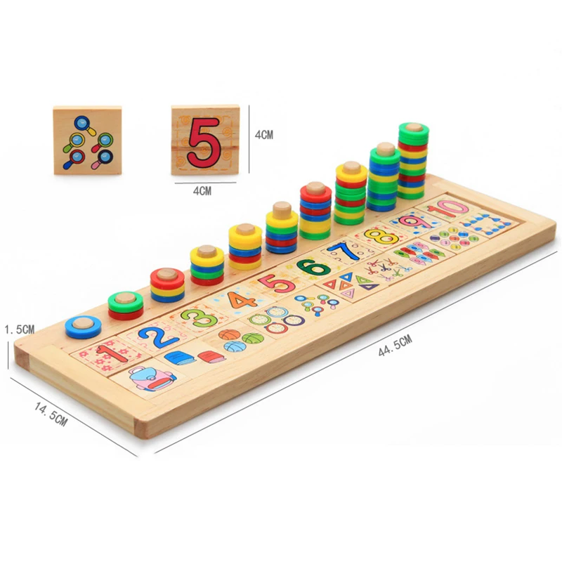 Материалы montessori калькулятор счеты деревянный пазл для детей для того, чтобы считать номера, соответствующие раннего образования обучающая Математика игрушки 3-6 лет