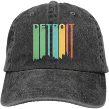Детройт унисекс вымытая джинсовая бейсболка солнцезащитная Кепка Регулируемая задняя застежка Кепка водителя грузовика