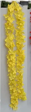 Upscale artificial flower hydrangea wisteria flowers vines wedding arch marrige party Garlands Floral Decoration rattan free shi - Цвет: Цвет: желтый
