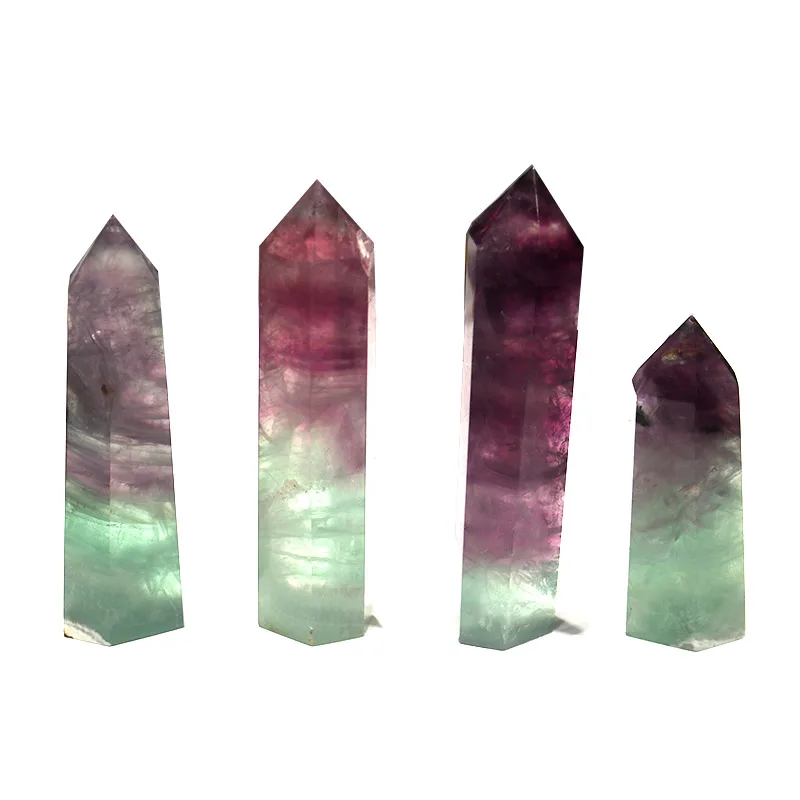

Natural Rainbow Fluorite Crystal Tower Healing Crystal Point For Sale