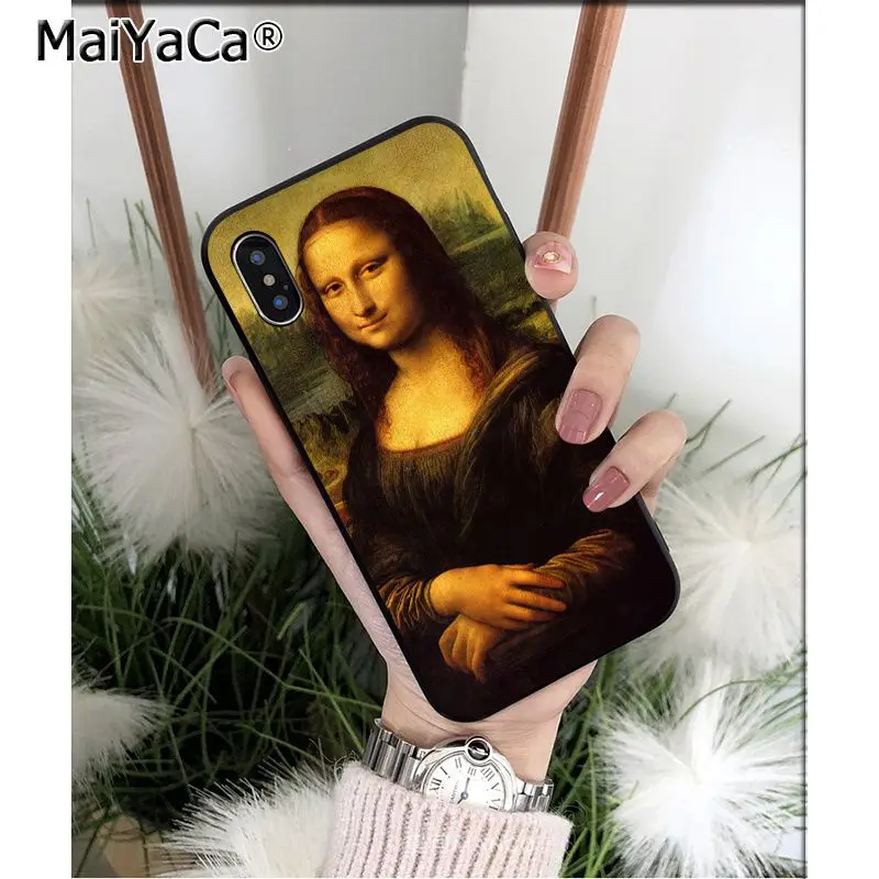 Мягкий чехол для телефона MaiYaCa Leonardo Da Vinci Mona Lisa из ТПУ для Apple iPhone 8 7 6 6S Plus X XS MAX 5 5S SE XR