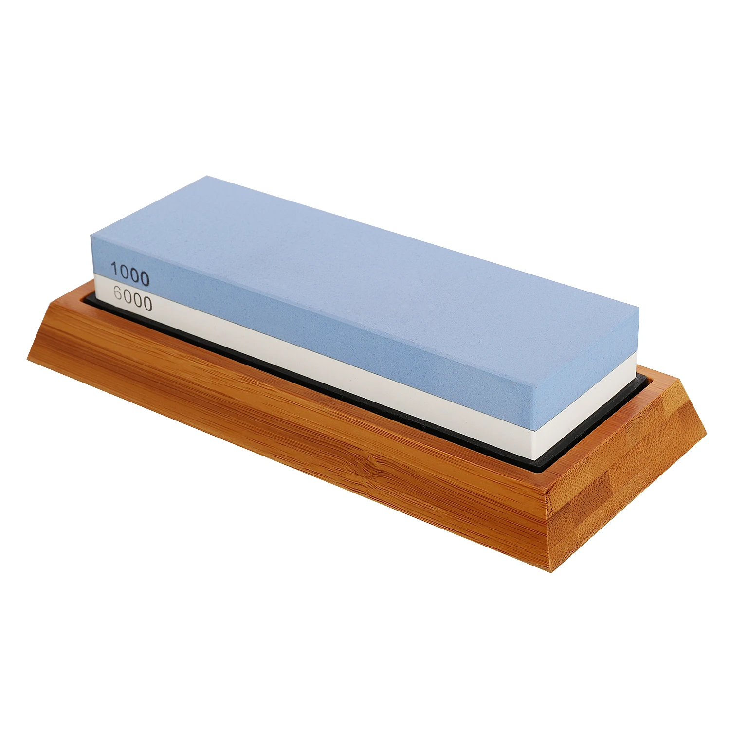 Schleifhilfe 1000/6000 Bambusbasis кёрнунг 180 × 60 × 30 мм Doppelseitiger Schleifstein Abziehstein Wetzste Silikonhalter