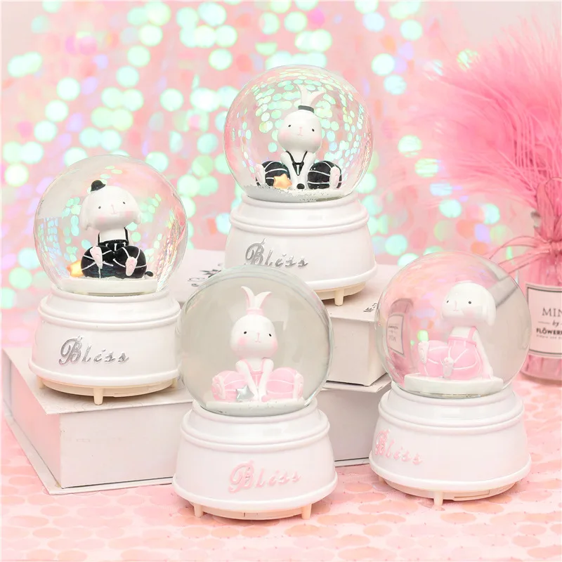 

Creative Children's Day Gift Floating Snow Singing Students Desktop Ornaments Light Included Crystal Ball Music Birthday Gift