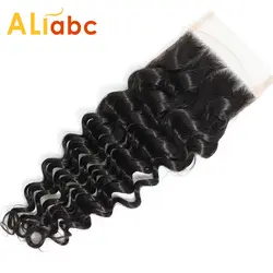 Aliabc перуанские волосы для наращивания глубокая волна натуральный цвет 8-22 дюймов 4*4 не Реми волосы 100% человеческие волосы для наращивания