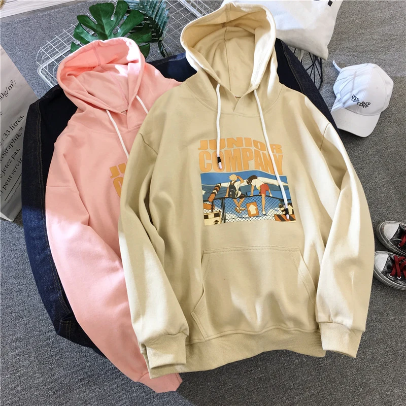  2019 Fashion Sweatshirt Hoodie For Women Clothing Korean Ulzzang Harajuku Streetwear Long Sleeve Ho