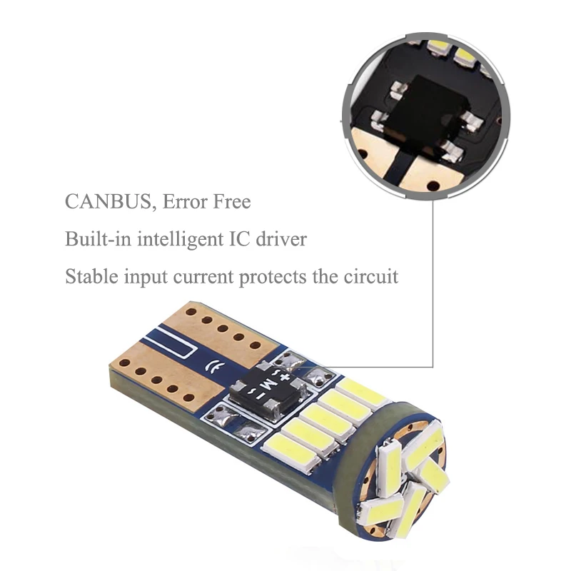 1X Canbus автомобиль клин светильник W5W T10 светодиодный 4014 SMD авто лампы ксеноновые