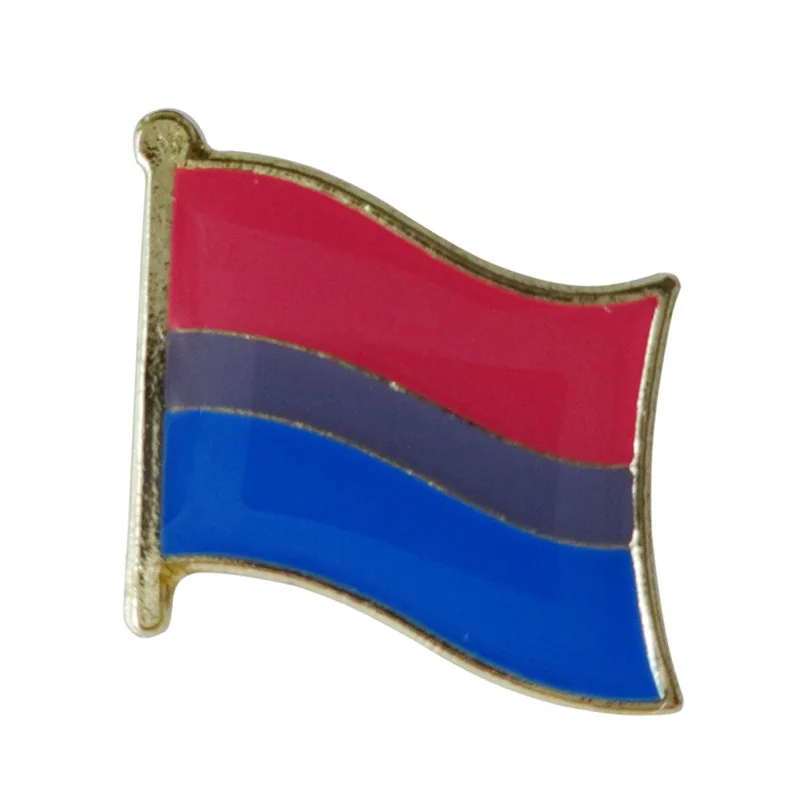 Круглый Gay pride Радужный Флаг Нагрудный значок-(30 шт./лот - Цвет: Bisexual pin