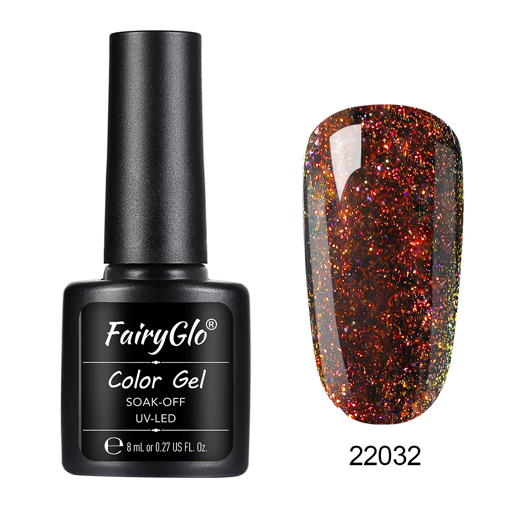 FairyGlo 8 мл Хамелеон звёздный УФ ГЭ лак блеск замочить от гель лак для ногтей Vernis Полупостоянный маникюр лак для ногтей - Color: 22032