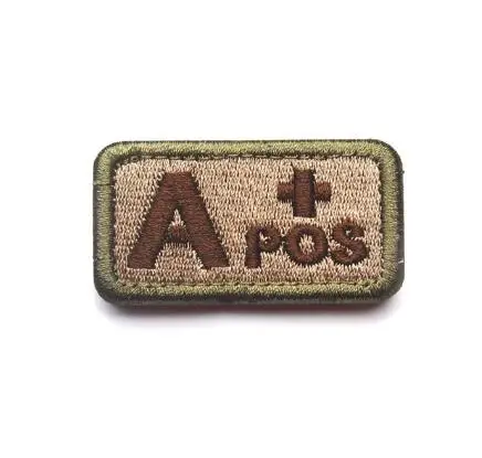 Blood Type Morale Patches Hook Loop Embroidery Military Tactics Badge For Coat Backpack DIY Sewing Fabric A+POS O-NEG Patches - Цвет: 1