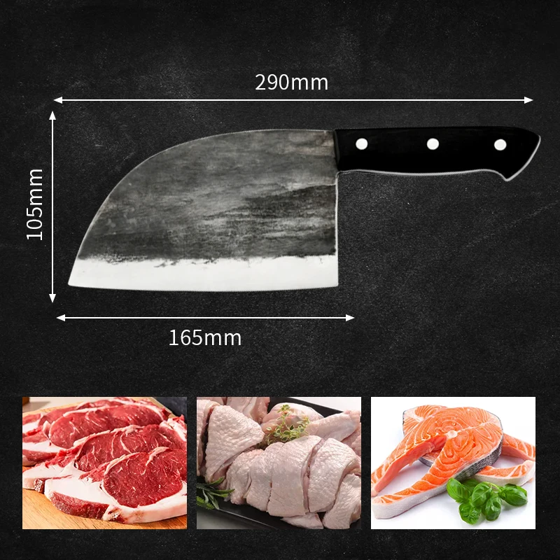Нож шеф-повара SOWOLL с ручкой для убоя, столовые приборы, нож для измельчения мяса, кованые кухонные ножи ручной работы, нож для мясника