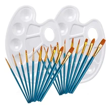 20 ручек для рисования+ 2 палитры для рисования, набор для рисования, ручка для рисования, гуашь, нейлоновая пластина, палитра, многофункциональная, профессиональная