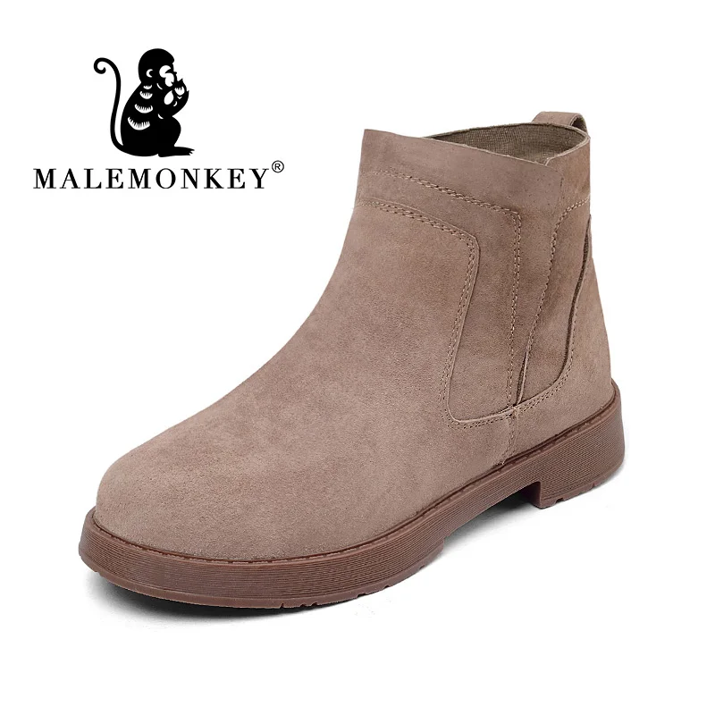 

2019 New Pattern 4 Colors Winter Ladies Casual Ankle Boots Women Elastic Band Round toe thick bottom Ladies Shoes Sand Black Booties