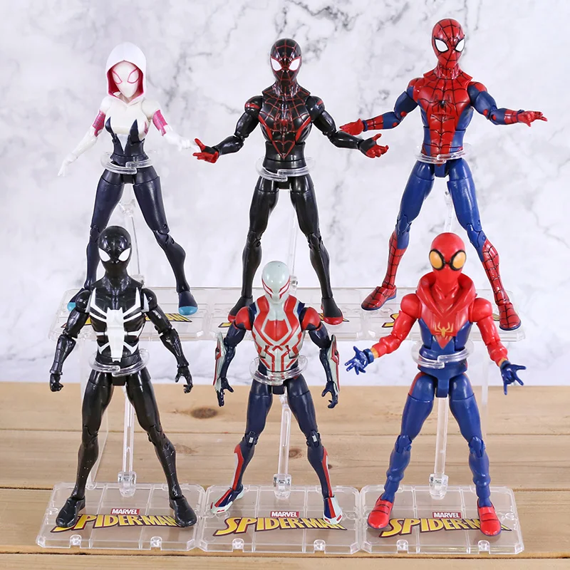 Marvel Человек-паук Питер Паркер Miles Morales Gwen Stacy человек паук 2099 ПВХ фигурка Коллекционная модель игрушки