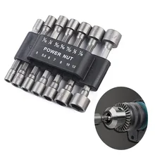 14pcs Hex Power Nut Driver Drill Bit Set Socket Bit Adapter Metric Socket Strong Sleeve High Quality Power Drilling Tools 9pcs set 5mm 13mm hex socket sleeve nozzles magnetic nut driver set drill bit adapter hex power tools