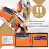 Genuine Leather Wallet Men Slim RFID Purse Card Holder Coin Pocket ID Window Minimalist Wallets 4