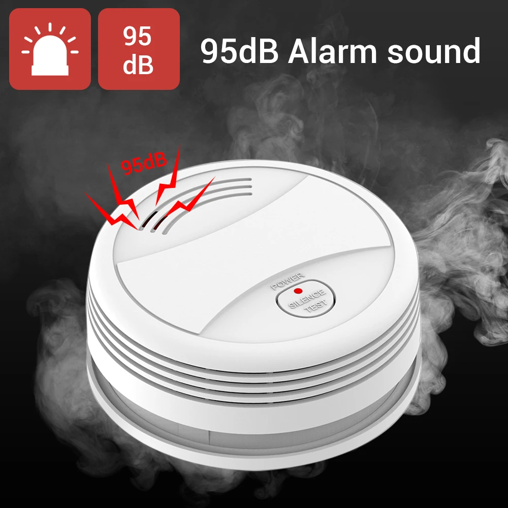 SM05W 6pcs/Lot Smoke Detector WiFi Tuya Smart Life APP Control Sensor Detector Wireless Smoke Sensor WiFi Detector Smoke Alarm