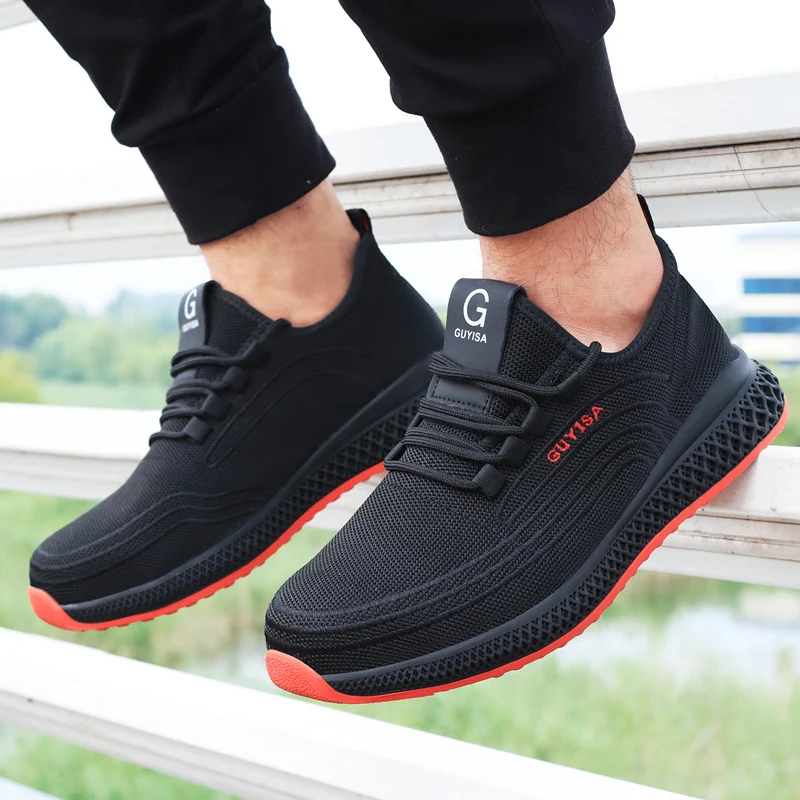 Air Mesh Steel Toe Breathable Safety Shoes Men and Women Puncture-Proof Non Slip Work Boots Lightweight Comfot Sneakers safety shoes