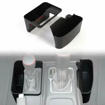 

VODOOL 2Pcs/Set Car Gear Shifter Center Console Side Adhesive Storage Box Organizer Stowing Tidying For Jeep Wrangler JL 2018-20