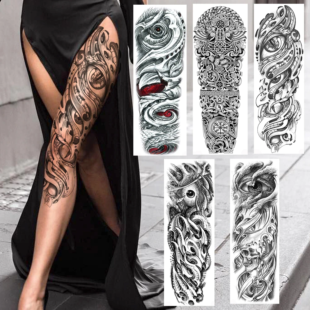 Крутая металлическая полная машина рука робота временная татуировка наклейка для мужчин и женщин 3D Механическая сглаза тату боди-арт поддельные татуировки бумага