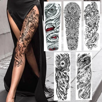 

Cool Metal Full Machine Robot Arm Temporary Tattoo Sticker For Men Women 3D Mechanical Evil Eye Tatoo Body Art Fake Tattoo Paper