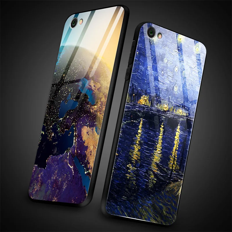 Модный чехол из закаленного стекла для Xiaomi 5X6X8 9 SE A1 A2 Lite для Redmi Note 6 7 4X 5A Pro Prime роскошный защитный чехол