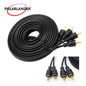 

Amplifier Power Cable Copper Line RCA Plug Phono Y Splitter Lead Adapter Cable Connector Car Audio Power Cable 5m Wire