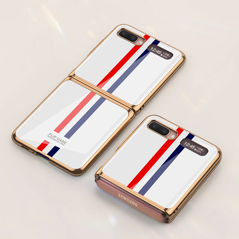 Luxury Plating Glass Hard Phone Case For Samsung Galaxy Z Flip Fold 2 Case Full Protection Cover For Samsung Galaxy Flip Fold 2
