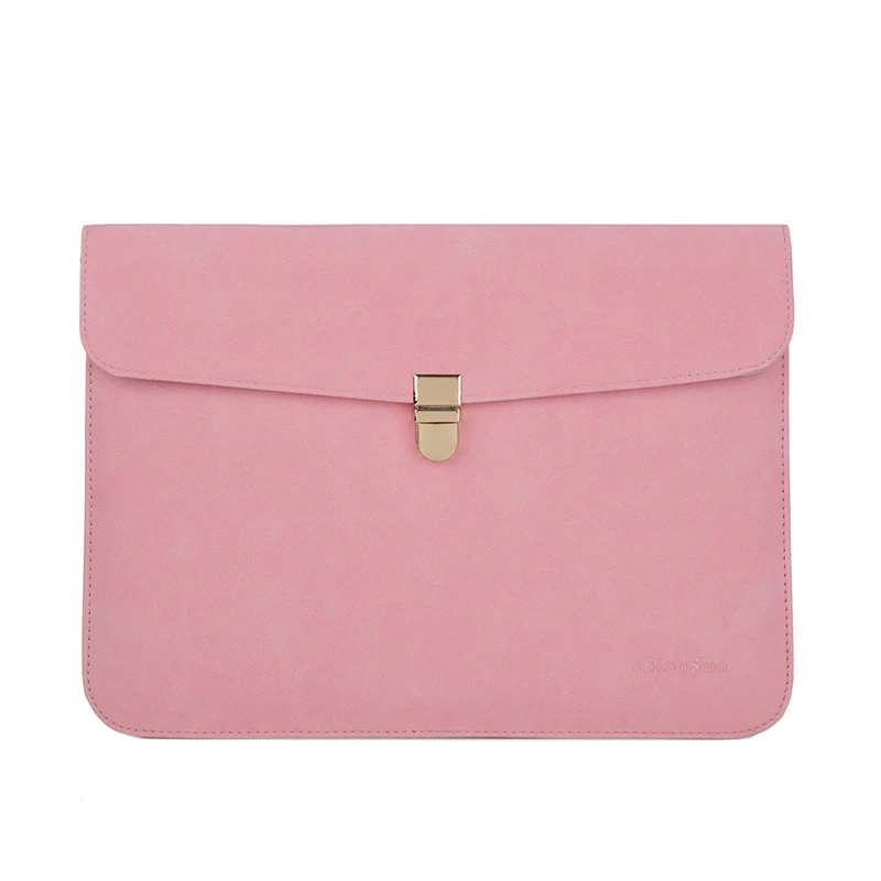 Мягкий чехол из искусственной кожи для ноутбука Macbook Air Pro 12 13,3 14 дюймов, сумка для ноутбука, чехол для планшета Xiami hp DELL lenovo - Цвет: pink