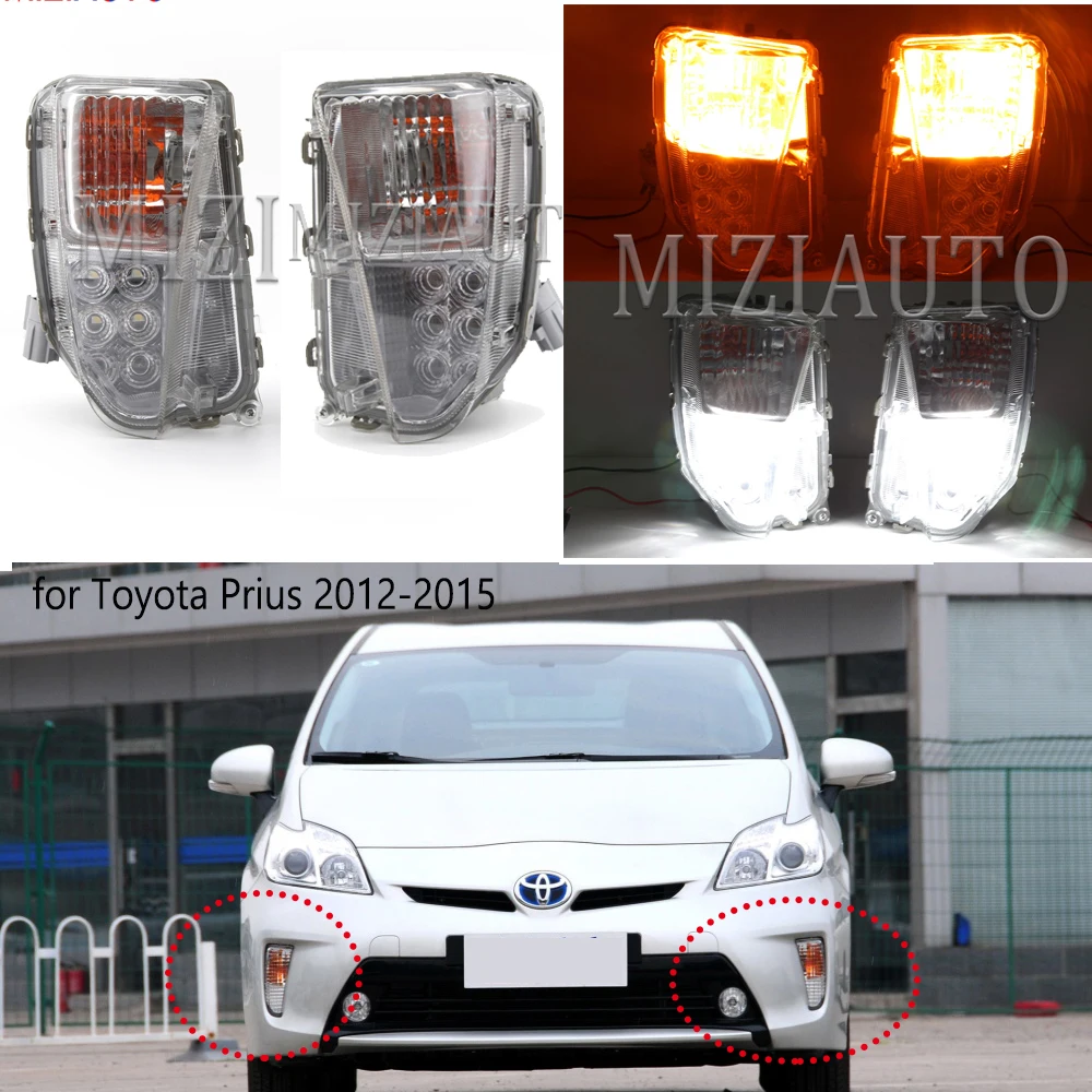 Светодиодный передний бампер туман светильник s для Toyota Prius ZVW30 2012 2015 вождения DRL