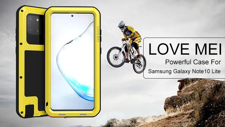 

Чехол для Samsung Galaxy Note 10 Lite Love Mei, мощный металлический бронированный ударопрочный грязеотталкивающий водонепроницаемый чехол для Note 10 Lite