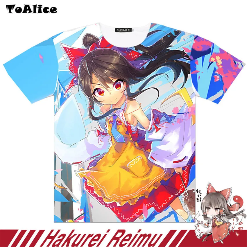

Touhou Project T-shirt Full Graphic Hakurei Reimu Cosplay Costume Anime Fashion Men Women T Shirt Tees New Cute Design