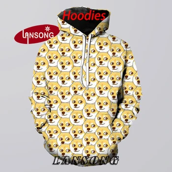 

new 3d print hoodies mens animal dogecoin doge funny sweashirts/pants jacket men short hooded homme clothes hip hop streetwears