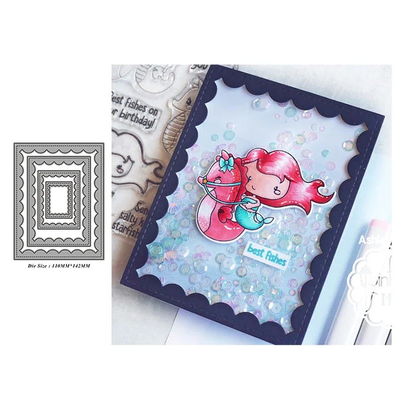

Metal Cutting Dies for DIY Scrapbooking rectangle frame Dies Stencils Crafts Making Photo Album Template Handmade Decor Dies Cut