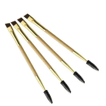 

1Pcs Golden Eyebrow Brush Beauty Makeup Wood Handle Eyebrow Brush Eyebrow Comb Double Ended Brushes Professional Make Up Beauty