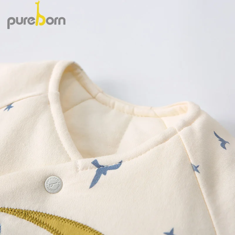 Pureborn/зимнее пальто для маленьких девочек; очаровательные толстые стеганые куртки с хлопковой подкладкой для маленьких мальчиков; детская зимняя одежда
