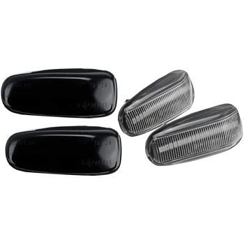 

4 Pcs Car Led Side Marker Turn Signal Light Side Repeater Lamp Indicator for Mercedes W210-White & Black