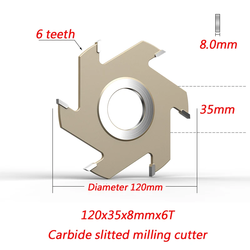 de 6 dentes 120x35mm para trabalhar madeira, diâmetro 35mm, 3-13mm