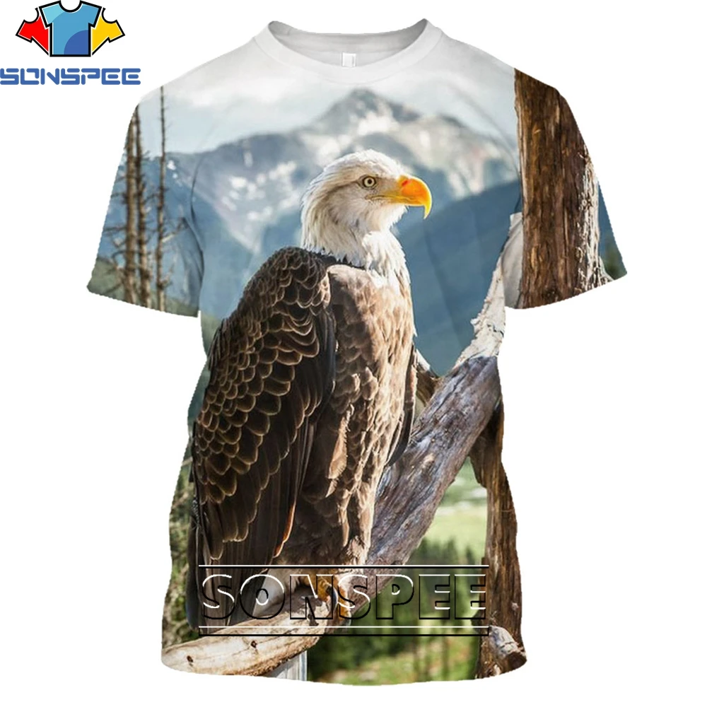 SONSPEE Fashion Streetwear Falcon Clothing Animal Eagle 3D Print T-shirt Summer Casual Men Hawk T Shirts Women Short Sleeve Tops