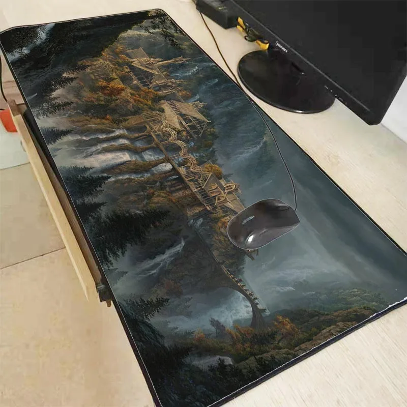 Lord of The Rings Scenery Speed Gaming Mouse Pad for Gaming Mouse Keyboard Mat Lock Edge Mouse Pad