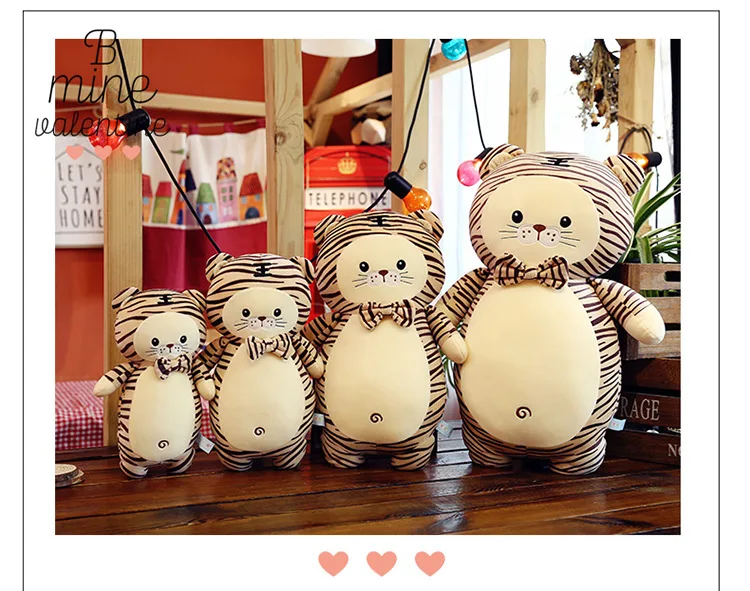 Стиль программного обеспечения маленький тигр, плюшевые игрушки милый галстук-бабочка вниз хлопок Тигр отправить детей девочек подарок на праздник