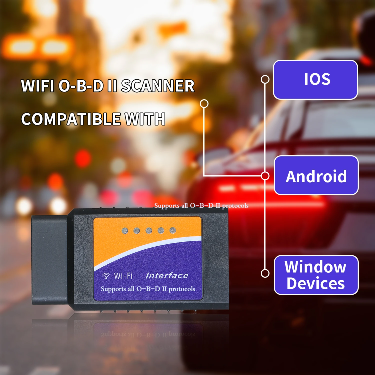Диагностический сканер для автомобиля, Wi-Fi, O-B-D2, O-B-D-II, сканер, мини-код, сканер, адаптер, проверка двигателя, светильник, диагностический инструмент
