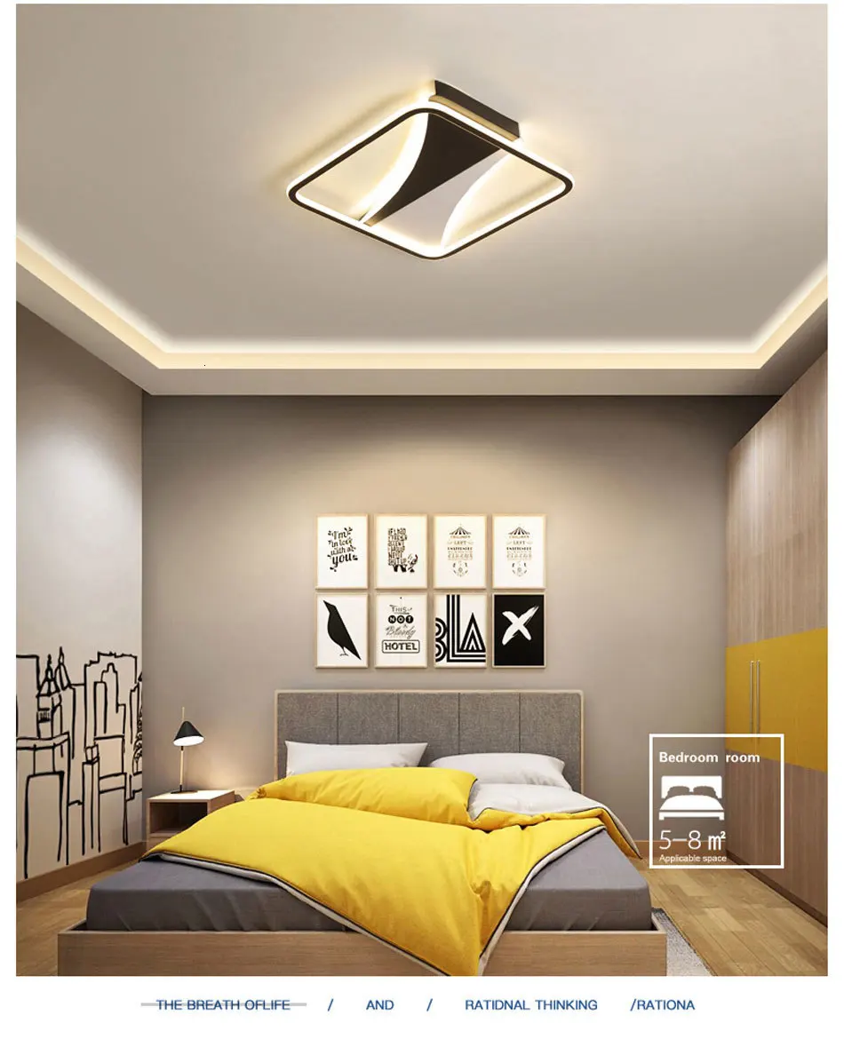 Acrylic Round/Square led ceiling lights for living room Plafond home 10-15square meters Lightin fixtures lampe led plafond
