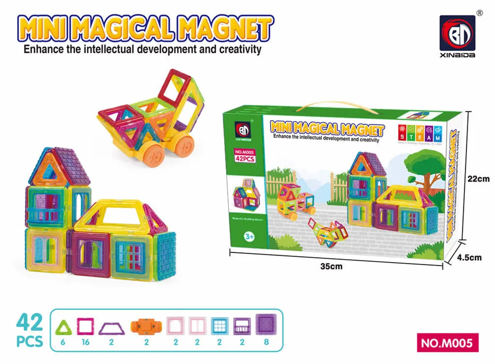 Мини размер прозрачные магические строительные 3D DIY магнитные плитки магнитные строительные блоки магнитные игрушечные плитки для детей