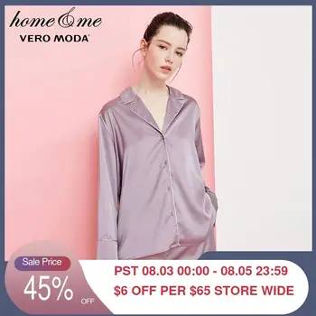 

Vero Moda New Turn-down Collar Long Sleeves Casual Pajamas Sleepwear Top | 3182P9503
