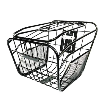 

Bicycle Basket Flip-over Bike Front Basket Hanging Bike Storage Container Basket Cargo with Cover for Cycling (Black)