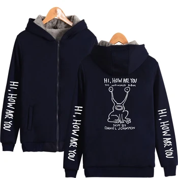 

Daniel Johnston member name thick hoodies sweatshirt double thick zipper hooded jacket casual jacket
