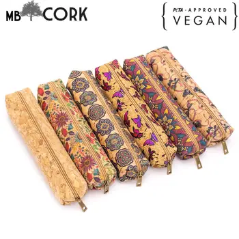 

Natural cork cute Pattern wooden pencil case BAG-800