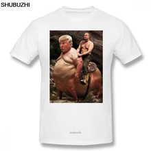 Camiseta de Putín Riding Trump camiseta de manga corta Linda Camiseta estampada de algodón de verano para hombres camiseta de talla grande(China)